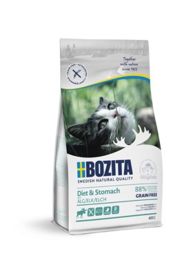Bozita для кошек с чувствительным пищеварением, избыточным весом и для кошек старше 7 лет, беззерновой с мясом лося, Sensitive Diet & Stomach Grain Free 34/10