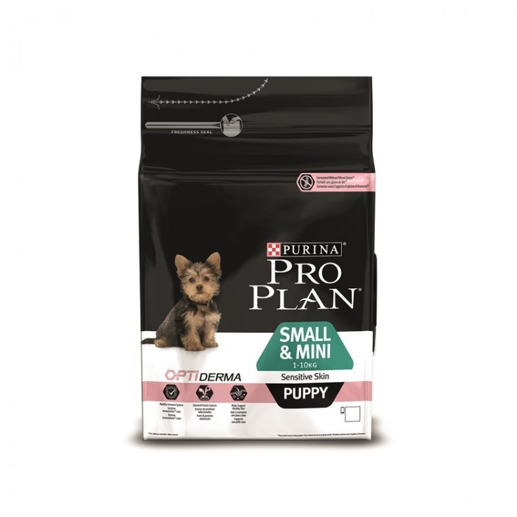 Pro Plan Small & Mini Puppy Sensitive Skin, Лосось с рисом, 3 кг