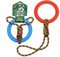  Сибирский Пес Игрушка для собак "Суперкольцо D=180мм" на веревке ХБ с РУЧКОЙ