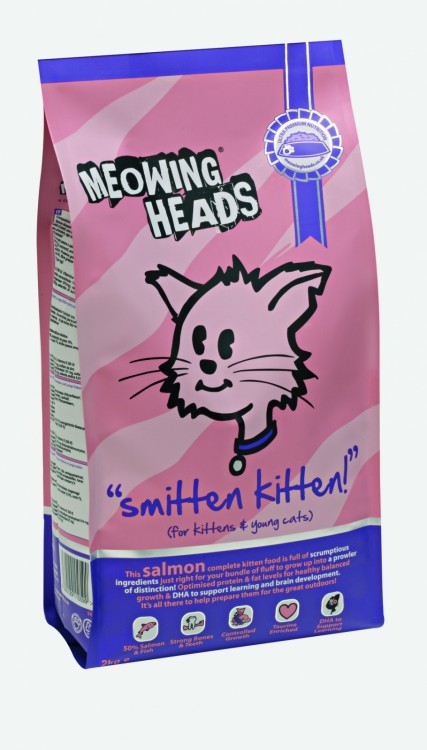 Meowing Heads «smitten kitten», "Поразительный котенок" с лососем, курицей и рисом, 1,5 кг