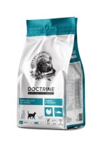 Полнорационный беззерновой сухой корм DOCTRINE для стерилизованных кошек и кастрированных котов с индейкой и лососем