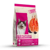 Премиальный сухой корм STATERA для стерилизованных кошек и кастрированных котов с лососем