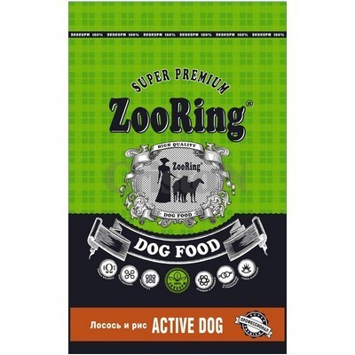 ZooRing Active Dog Лосось и рис, 20 кг