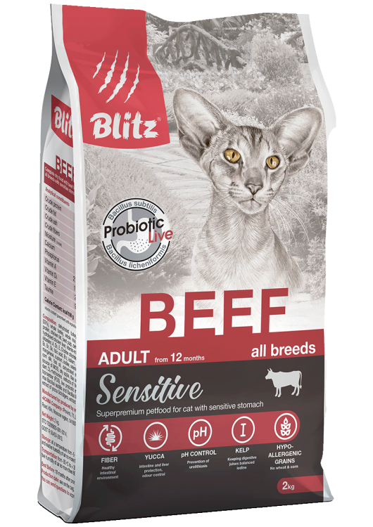 Blitz Sensitive Beef Adult Cats All Breeds