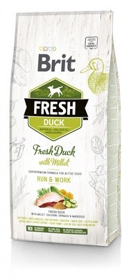 Brit Fresh Duck with Millet Active Run & Work, 12кг