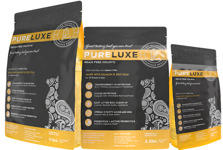 PureLuxe для домашних кошек с лососем и горошком