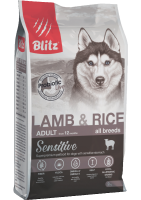 Blitz Sensitive Lamb & Rice Adult Dog All Breeds, 15 кг