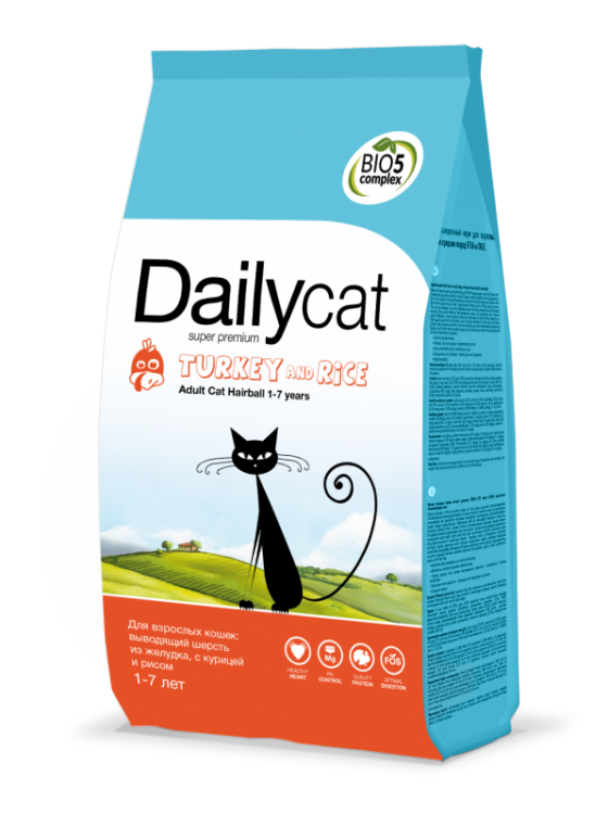 DailyCat ADULT Hairball Turkey and Rice