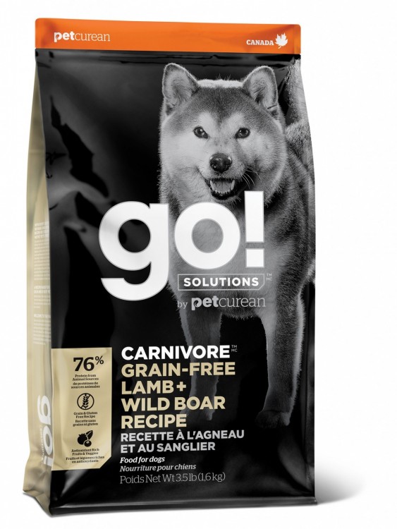 Go! Natural holistic Беззерновой для Собак всех возрастов c Ягненком и мясом Дикого Кабана (Grain-free Lamb + Wild Boar Recipe  for Dogs) GO! Carnivore GF