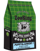 ZooRing Puppy&Junior утка и рис , 20кг 