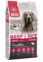 Blitz Sensitive Beef & Rice Adult Dog All Breeds, 15 кг