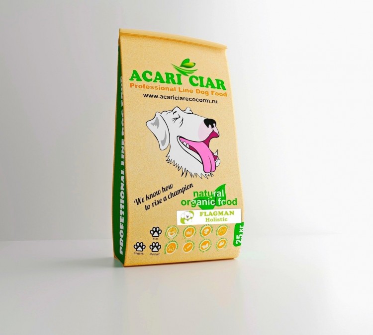 Acari Ciar Flagman Holistic для собак. Корм класса холистик с телятиной.