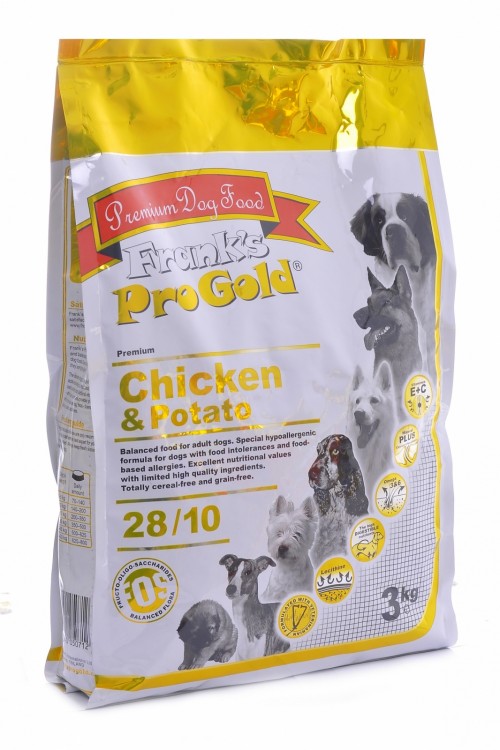 Frank's ProGold Chicken&Potato 28/10, Беззерновой для собак с курицей и молодым картофелем, 15кг