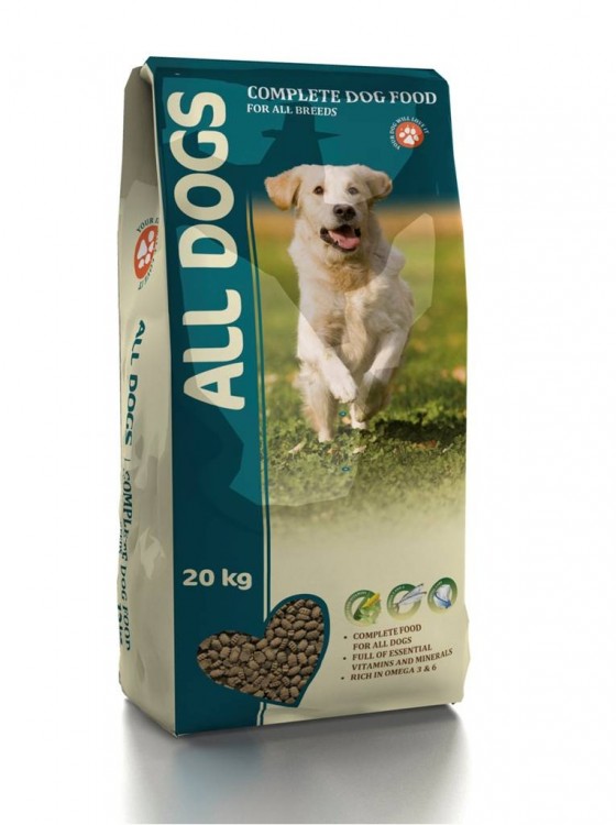 Уценка! All Dogs Полнорационный корм для взрослых собак ( небольшой разрыв пакета по шву), 20 кг