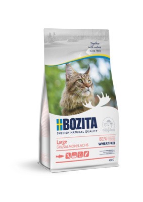 Корм Bozita для взрослых и растущих кошек крупных пород, с лососем, без пшеницы, Large Wheat Free Salmon 31/18