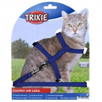 Trixie Шлейка с поводком для кошки, нейлон 