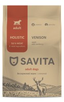 Корм SAVITA беззерновой корм для взрослых собак с олениной