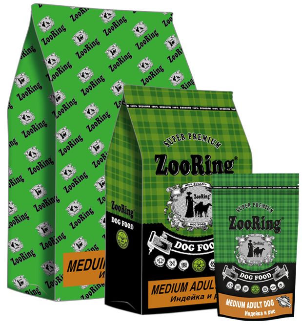 ZooRing Medium Adult Dog Индейка и рис