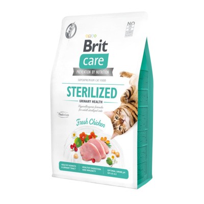 Brit Care Grain Free Sterilized Urinary Health  Профилактика МКБ: гипоаллергенный, со свежим мясом курицы для стерилизованных кошек