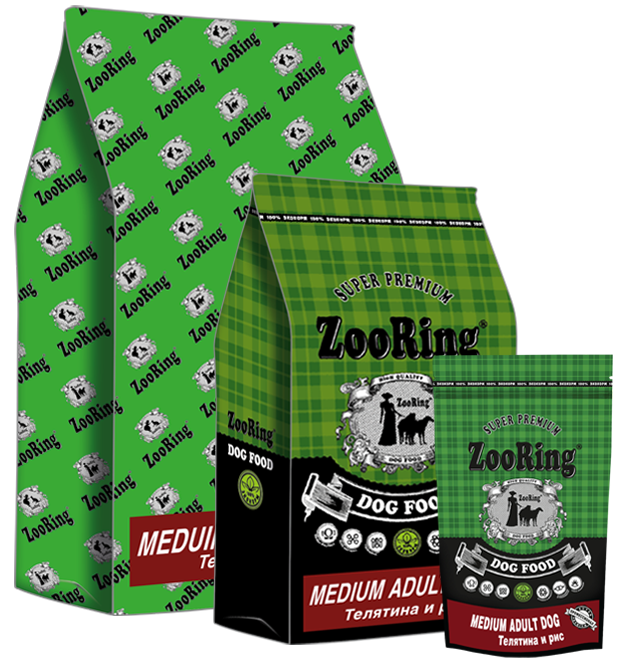 Zooring Medium Adult Dog Телятина и рис