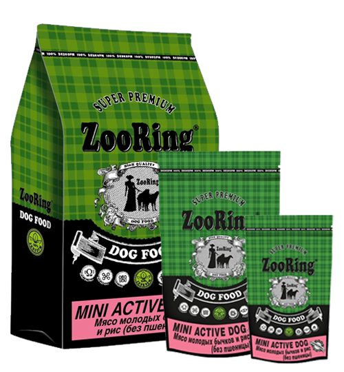 ZooRing Mini Active Dog Мясо молодых бычков и рис