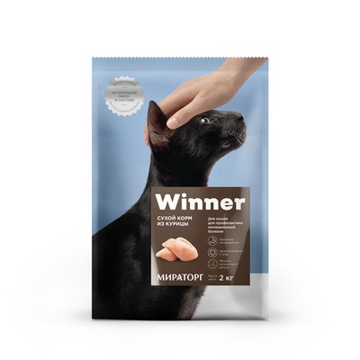 Корм Winner для кошек с мочекаменной болезнью с курицей