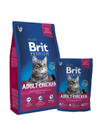 Brit Premium Cat Adult Chicken для взрослых кошек с мясом курицы и куриной печенью 