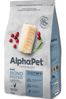 AlphaPet Superpremium MONOPROTEIN Белая рыба 3 кг