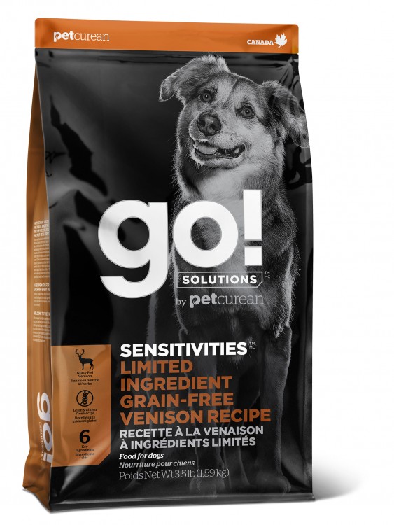 GO! Natural holistic беззерновой для щенков и собак со свежей олениной для чувст. пищеварения, GO! SENSITIVITIES Limited Ingredient Grain-Free Venison recipe for dogs  
