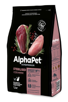AlphaPet Superpremium с уткой и индейкой для взрослых стерилизованных кошек и котов