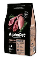 AlphaPet Superpremium с ягненком и индейкой для взрослых стерилизованных кошек и котов