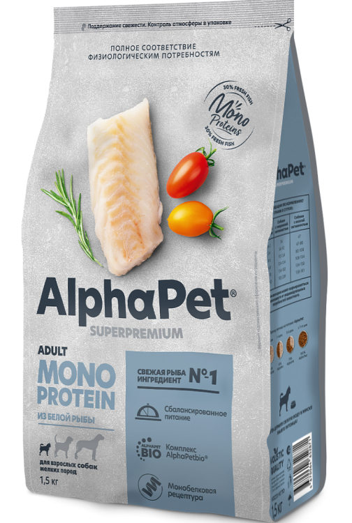 AlphaPet Superpremium MONOPROTEIN белая рыба