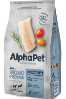 AlphaPet Superpremium MONOPROTEIN белая рыба 12 кг
