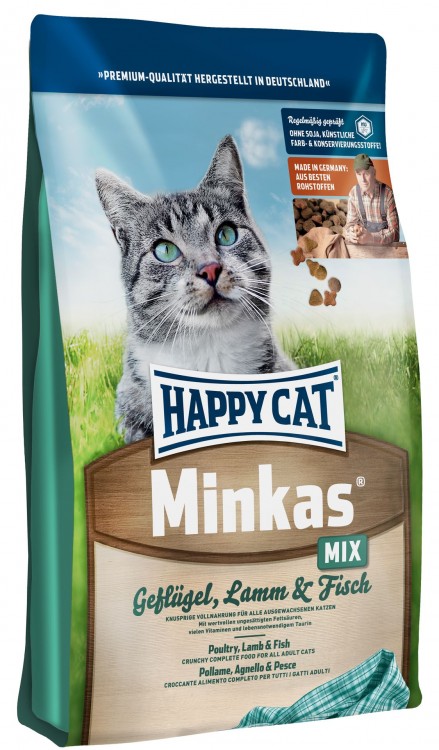 Happy Cat Minkas Mix Geflugel, Lamm & Fisch, 10 кг