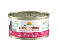 Almo Nature консервы для кошек с курицей и печенью, 75% мяса, 24шт