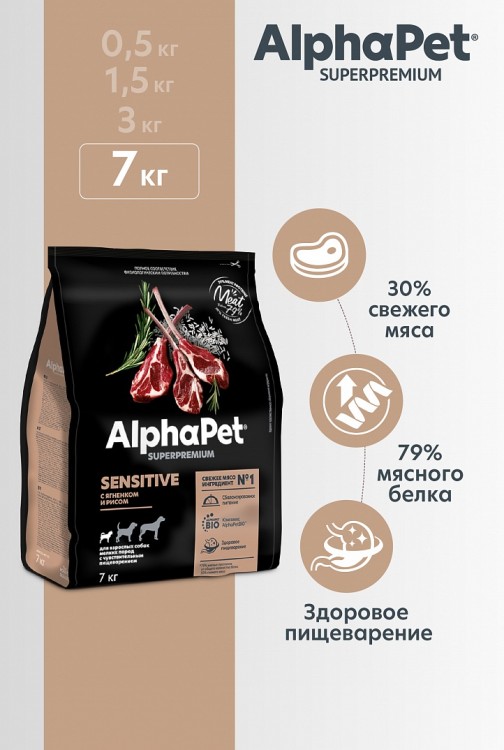AlphaPet Superpremium для собак мелких пород с ягненком