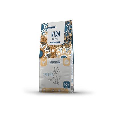 VIDA Super корм для взрослых стерилизованных кошек с курицей и овощами 